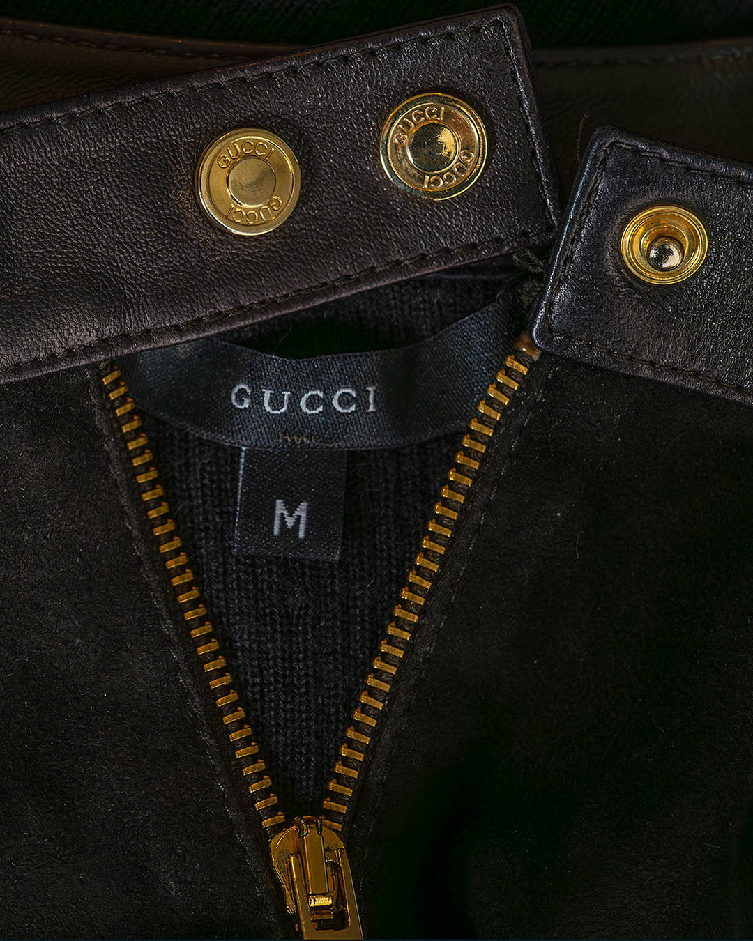 Gucci Wildleder/Strick Jäckchen Zipper · Dunkelbraun