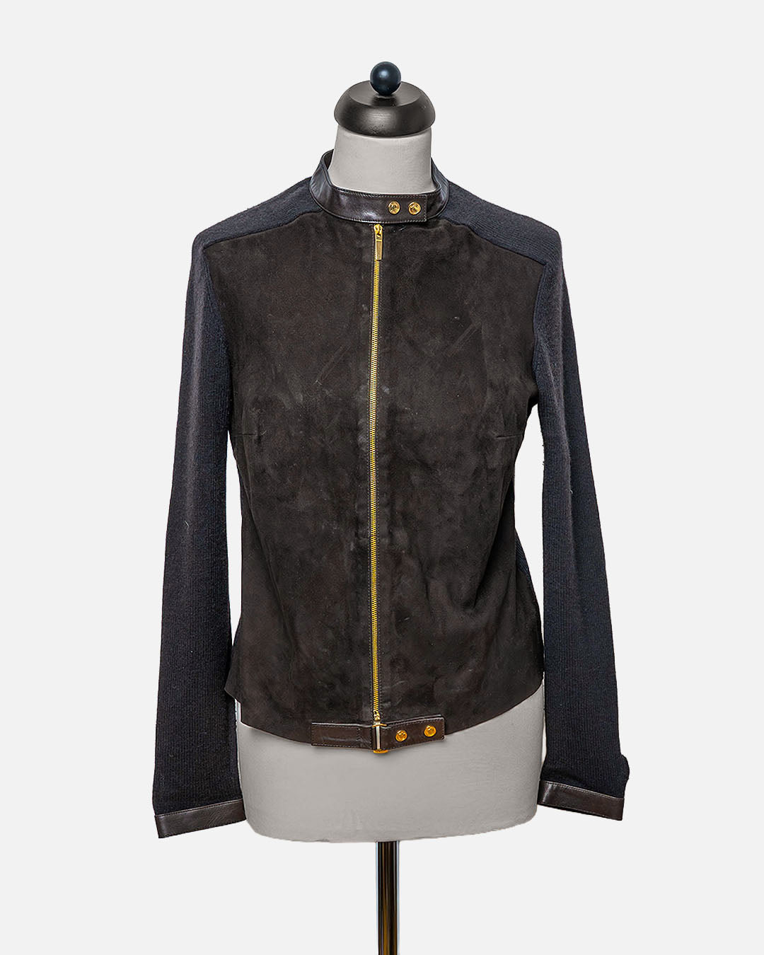Gucci Wildleder/Strick Jäckchen Zipper · Dunkelbraun