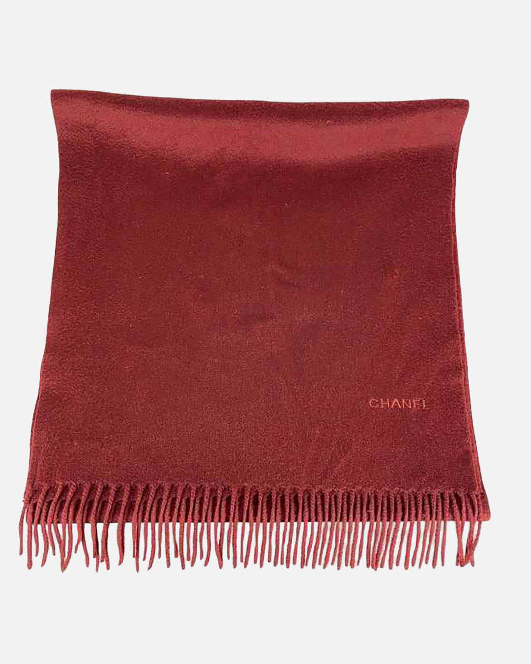 Chanel Schal mit Fransen · Bordeaux