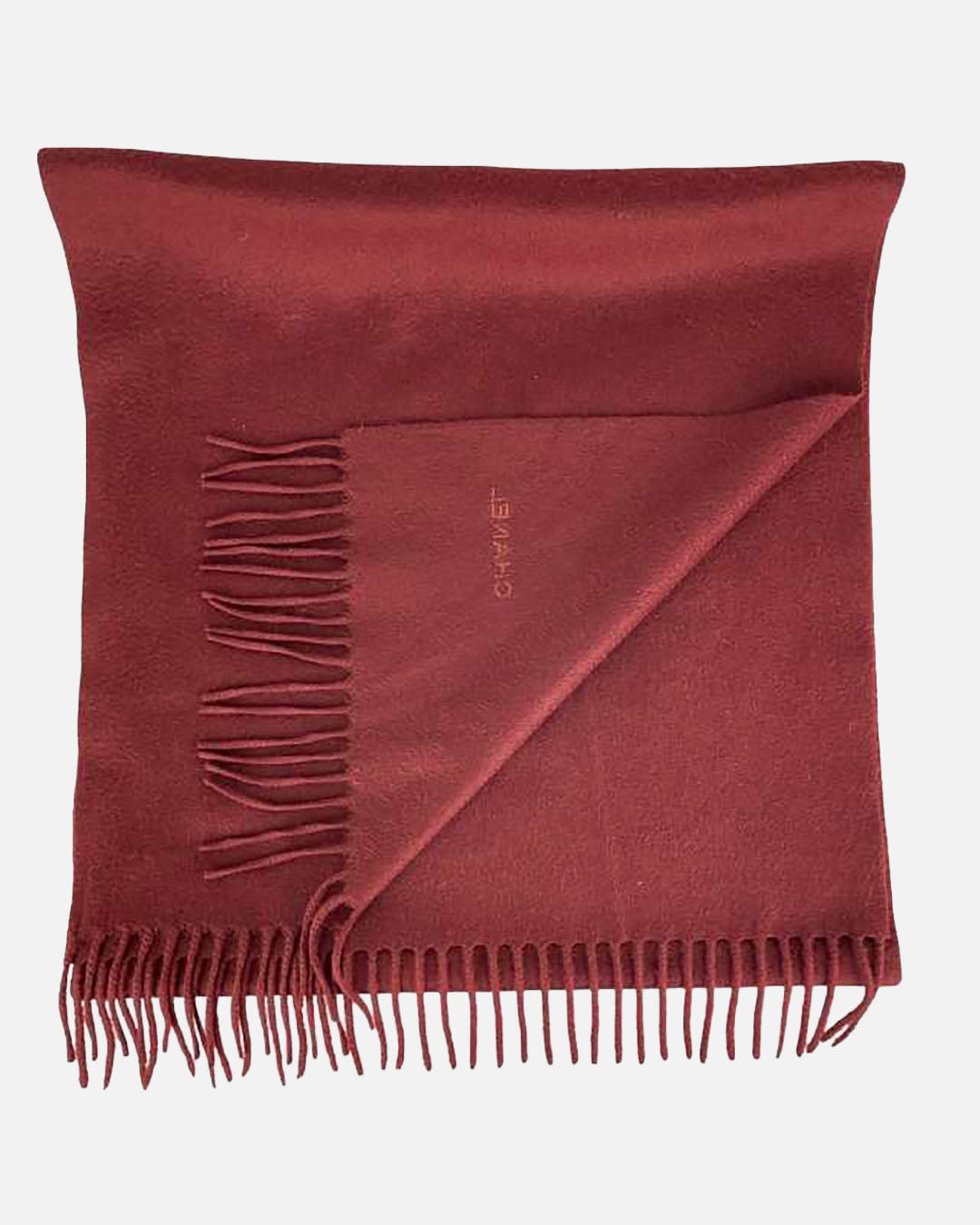 Chanel Schal mit Fransen · Bordeaux