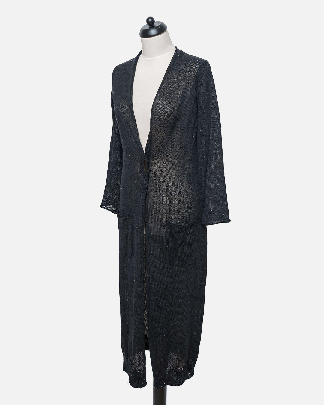 Brunello Cucinelli langer Cardigan mit Pailetten · Schwarz
