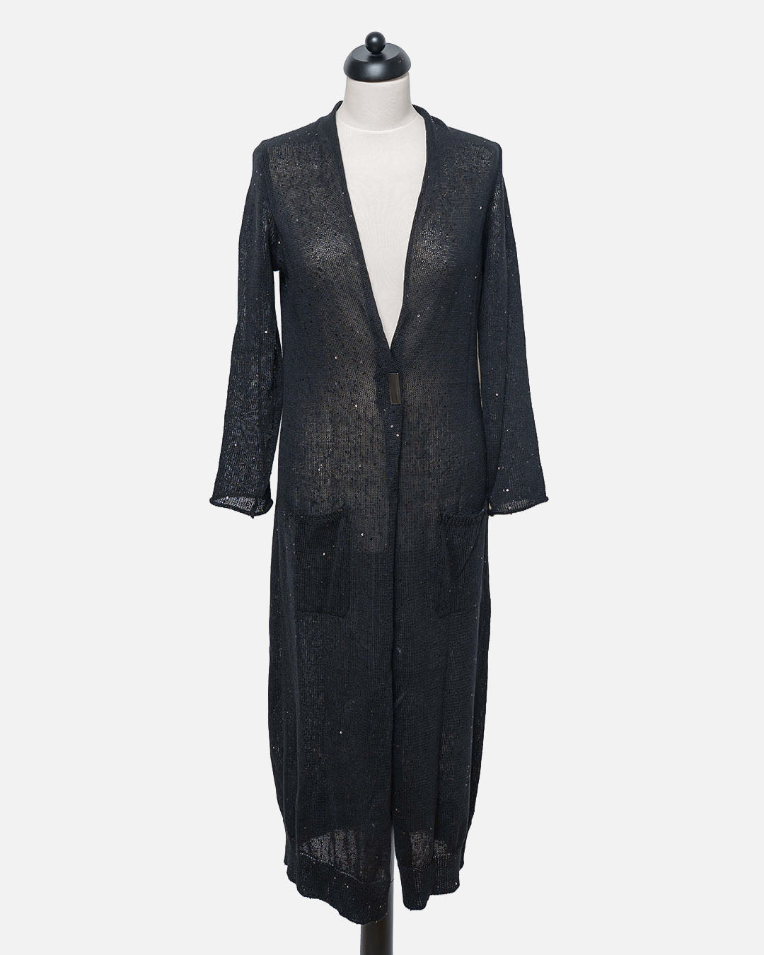 Brunello Cucinelli langer Cardigan mit Pailetten · Schwarz