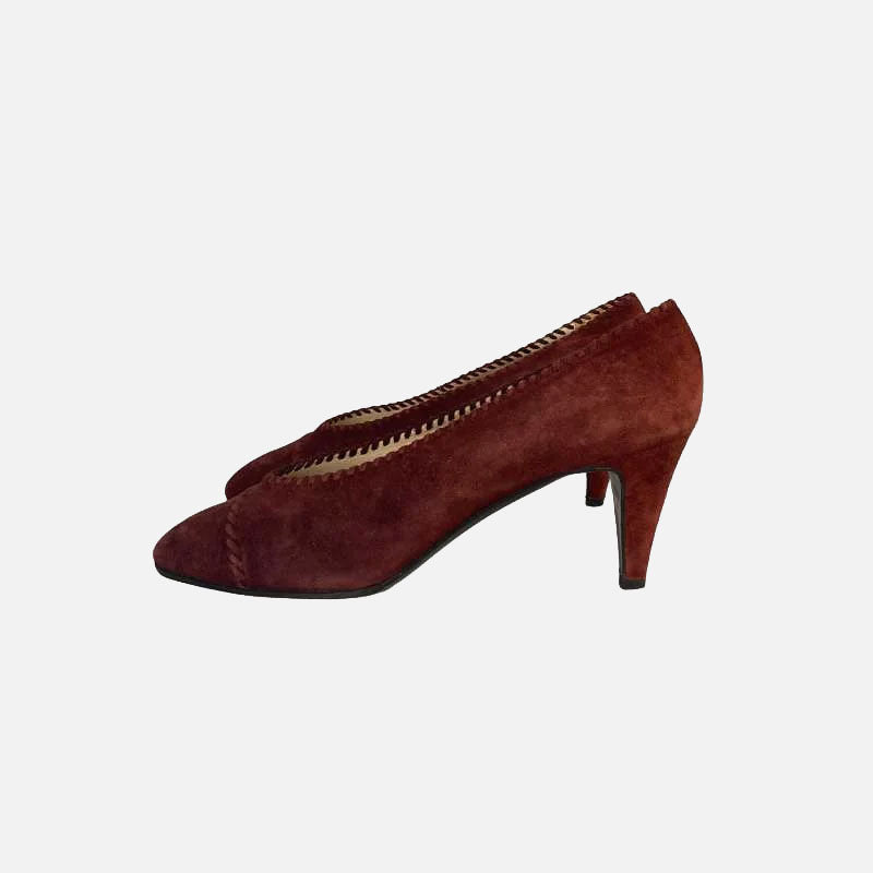 Chanel Pumps Weinrot Wildleder