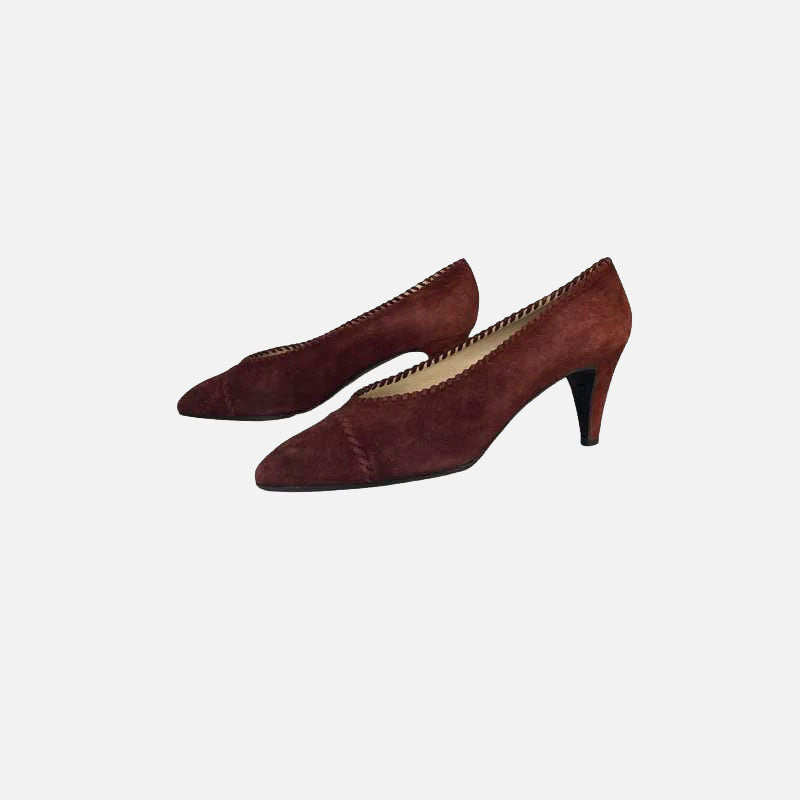 Chanel Pumps Weinrot Wildleder