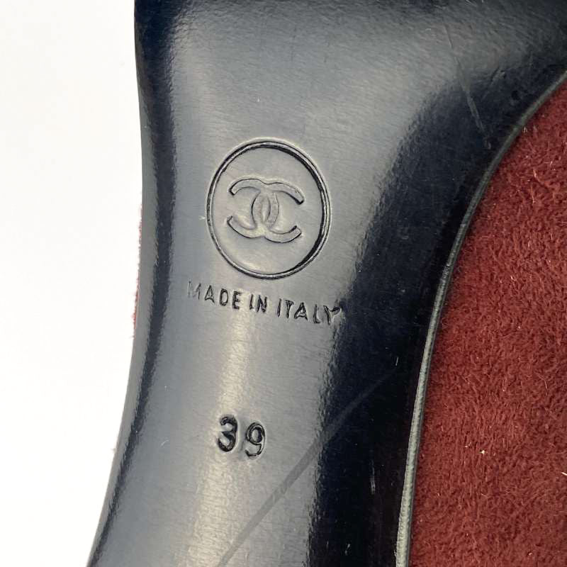 Chanel Pumps Weinrot Wildleder