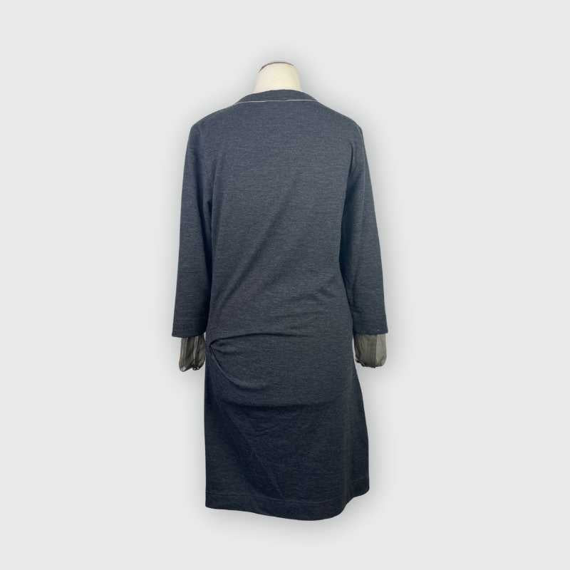 Brunello Cucinelli Kleid langärmelig Grau