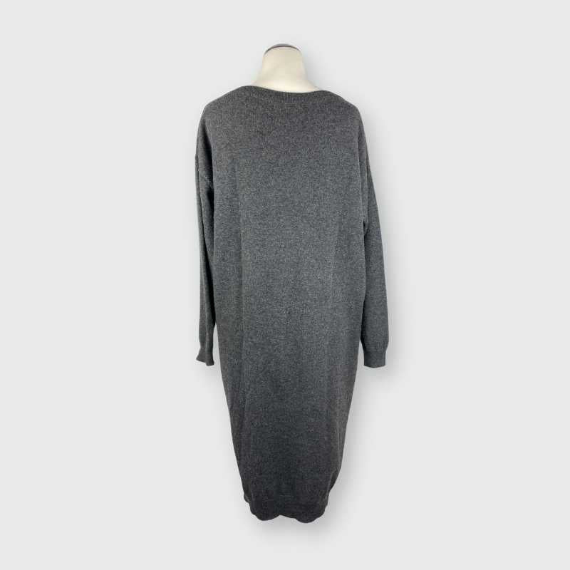 Brunello Cucinelli Kleid mit V-Ausschnitt Grau