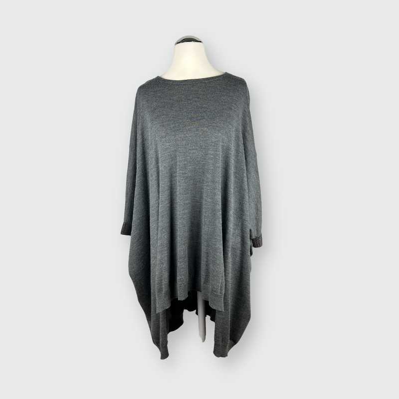 Brunello Cucinelli Kleid asymmetrisch Grau