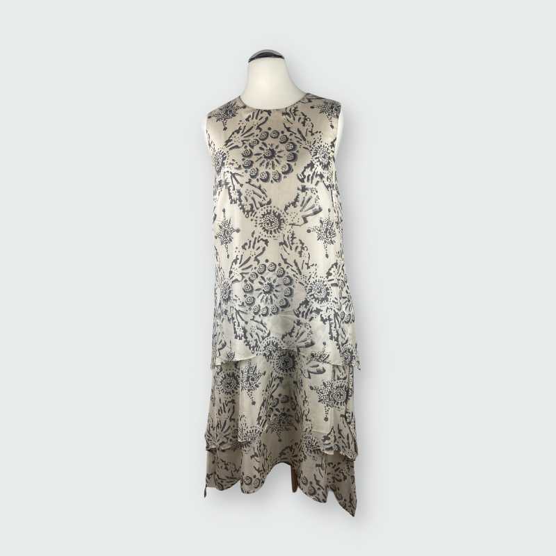 Brunello Cucinelli Kleid Beige Grau
