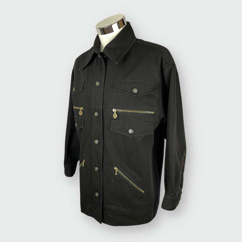 Chanel Jacke Jeansstoff Schwarz