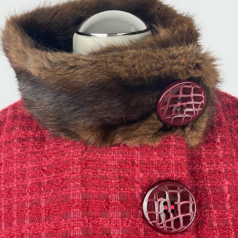 Dolce&Gabbana Jacke mit Pelzkragen Rot