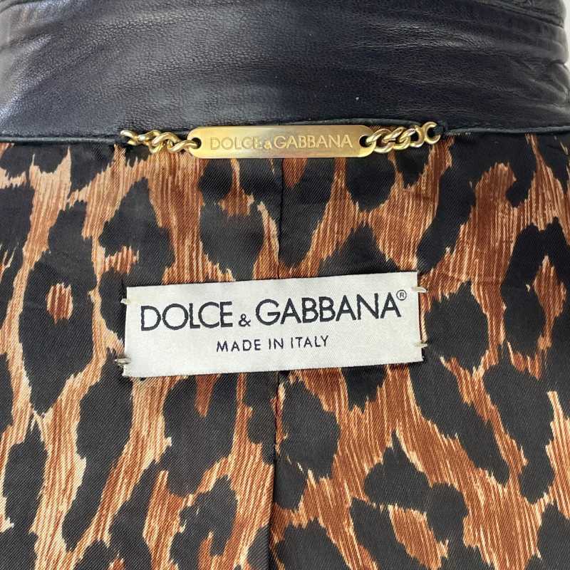 Dolce&Gabbana Lederjacke Racing Schwarz