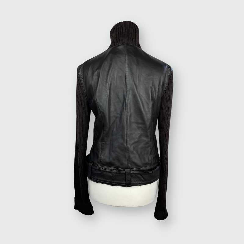 Dolce&Gabbana Lederjacke mit Belt-Optik Schwarz