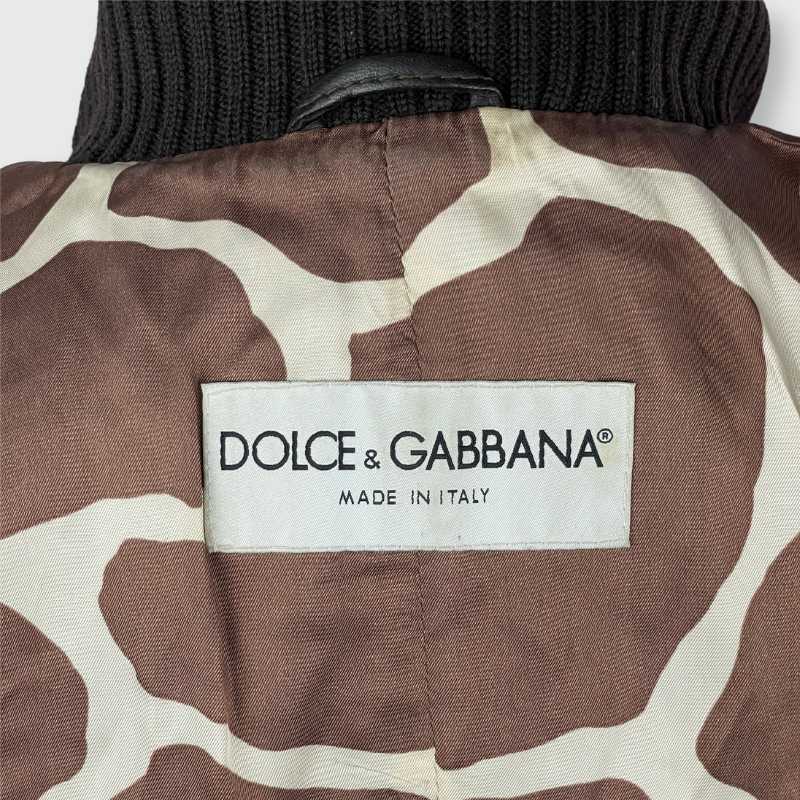 Dolce&Gabbana Lederjacke mit Belt-Optik Schwarz
