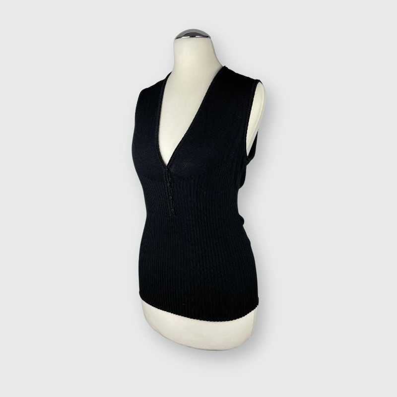 Dolce&Gabbana Top mit tiefen V-Ausschnitt Schwarz