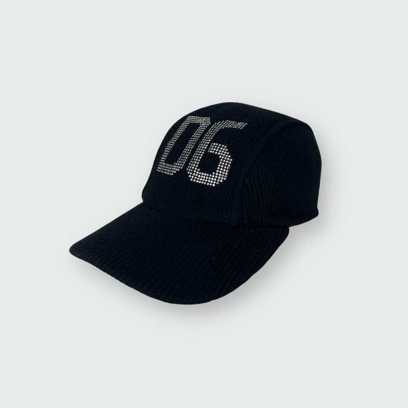 Dolce&Gabbana Strick Cap Schwarz mit glitzer DG