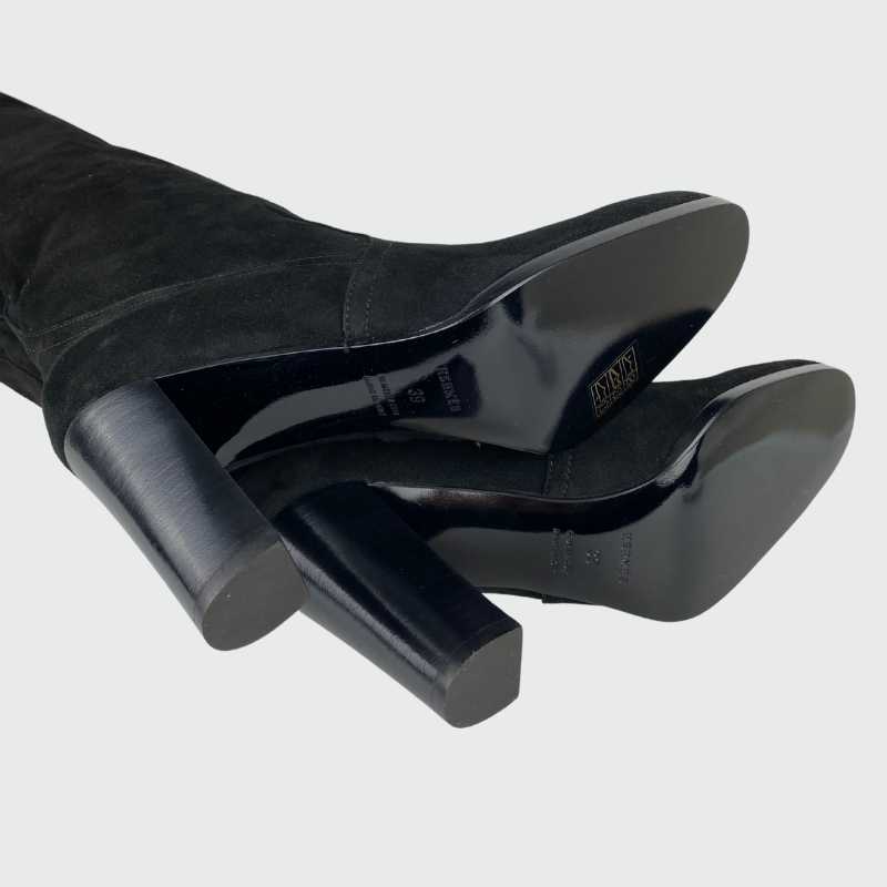 Hermès Stiefel mit Absatz Schwarz