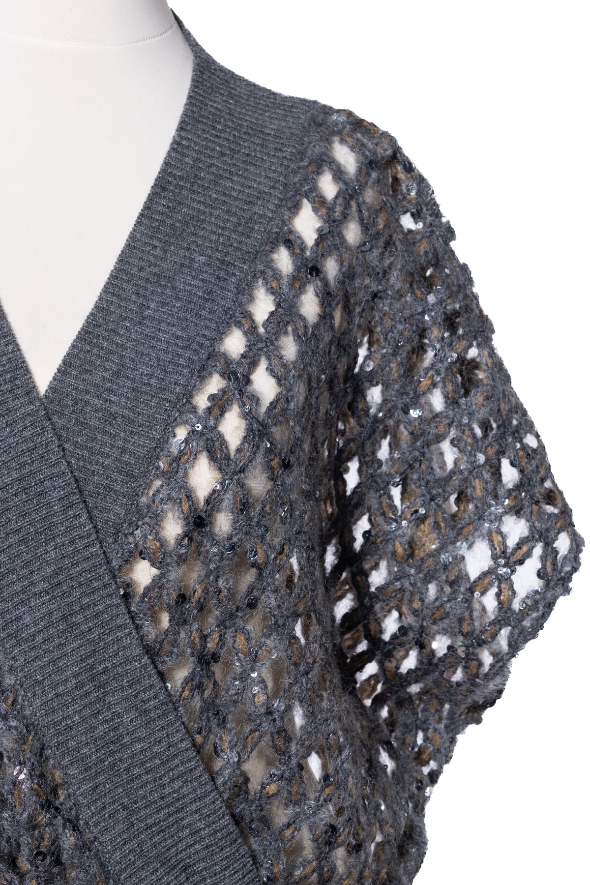 Brunello Cucinelli Oberteil Netzoptik · Grau
