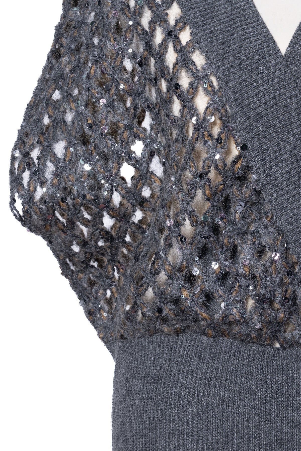 Brunello Cucinelli Oberteil Netzoptik · Grau