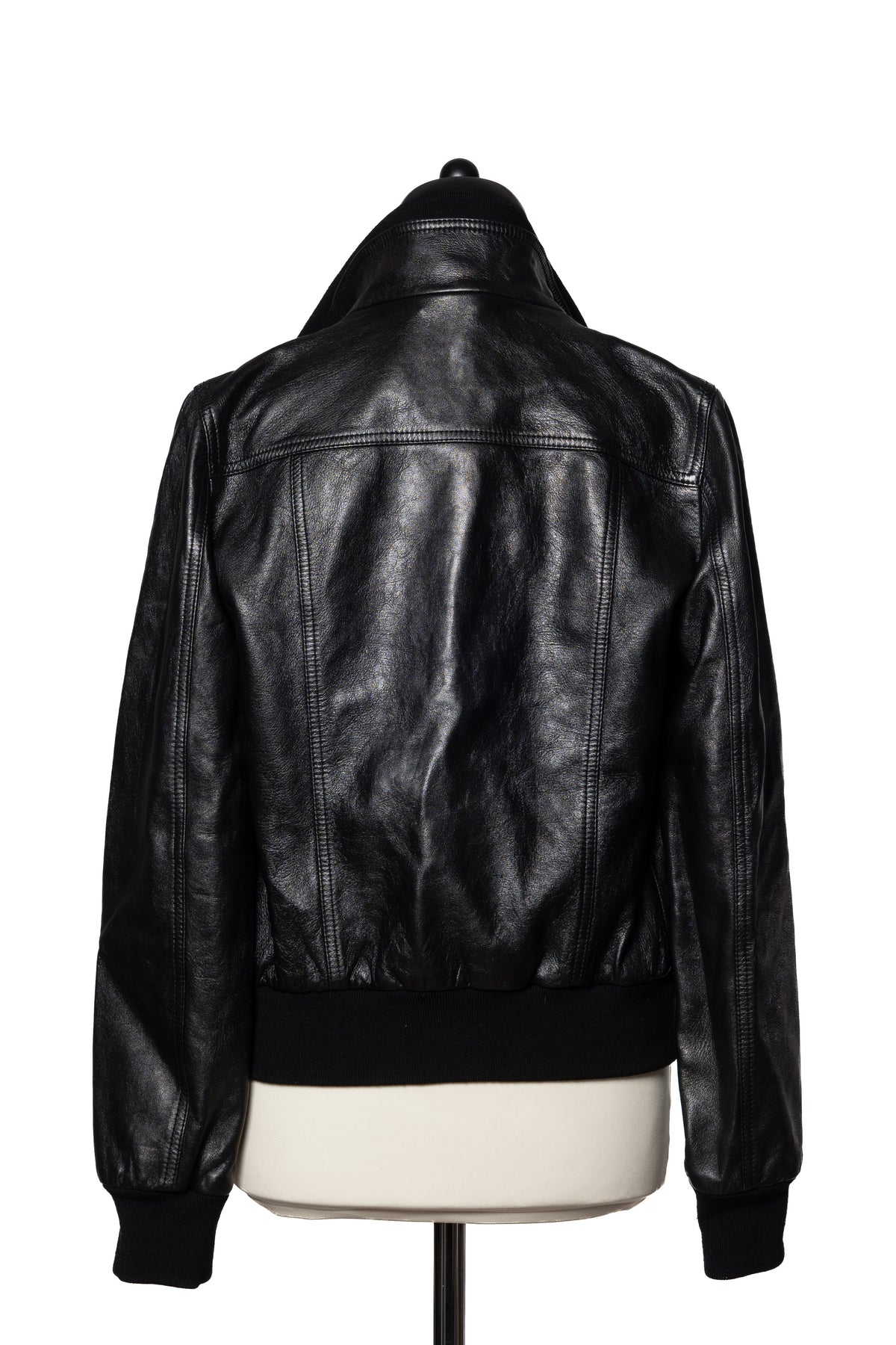 Dolce&Gabbana Lederjacke Schnallenkragen Schwarz