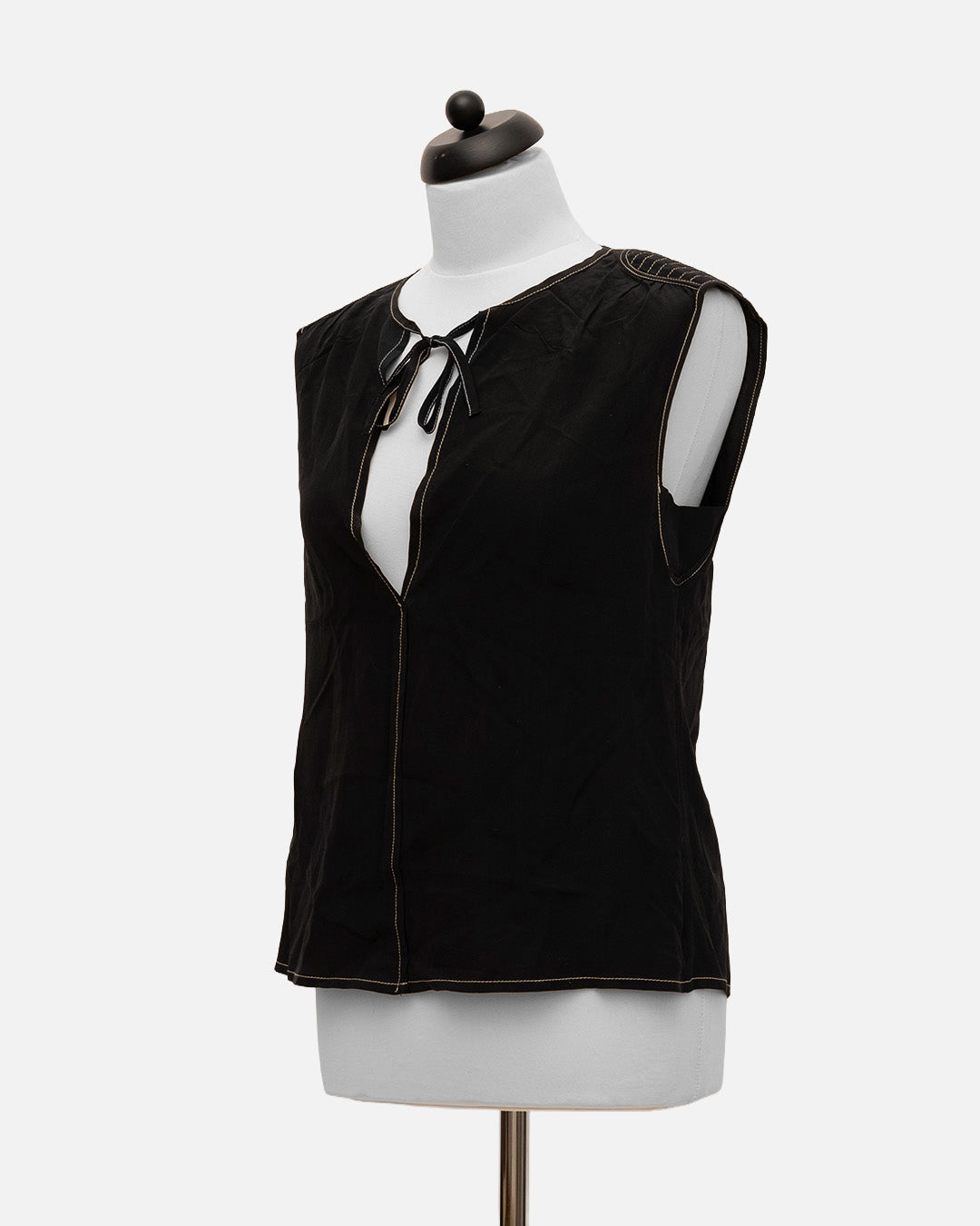 Prada Top mit Schleife · Schwarz