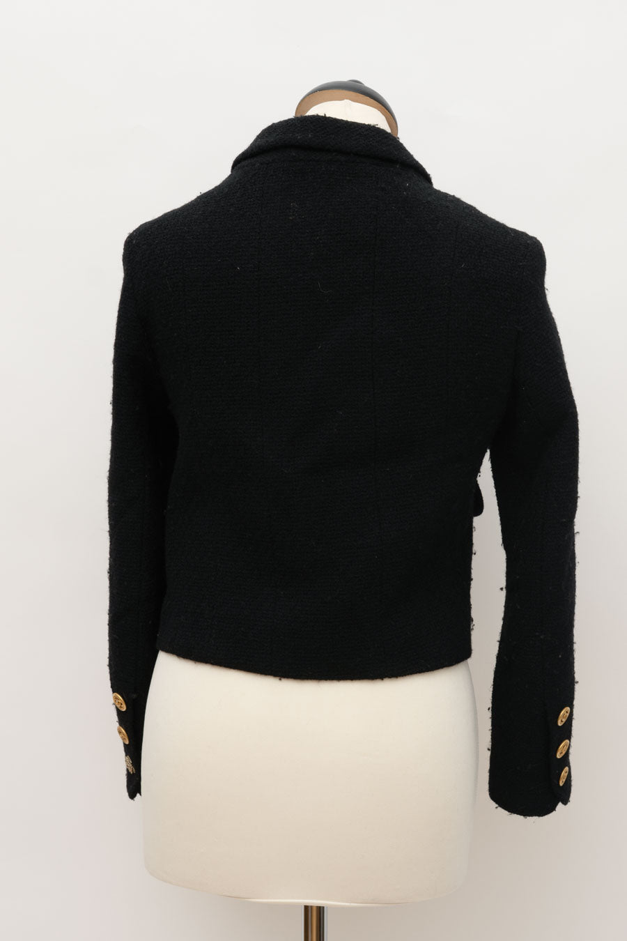 Chanel Tweed Jacke Cropped Schwarz