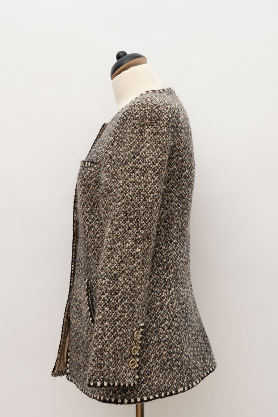 Chanel Tweed Jacke Braun