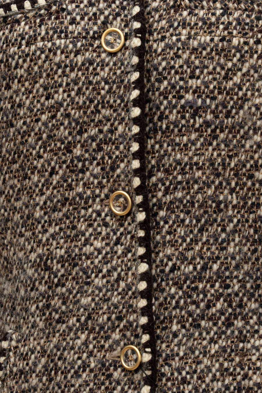 Chanel Tweed Jacke Braun
