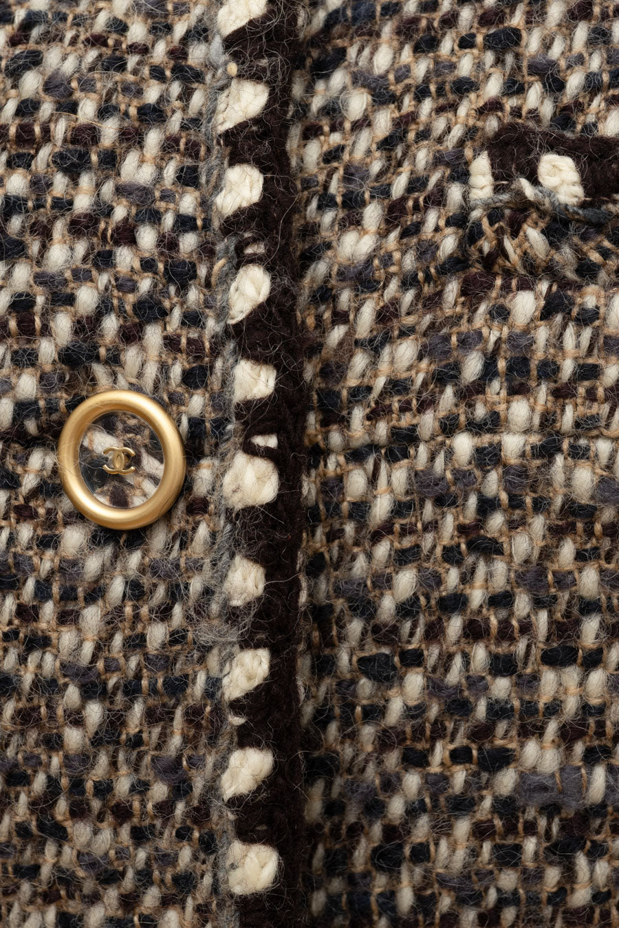 Chanel Tweed Jacke Braun