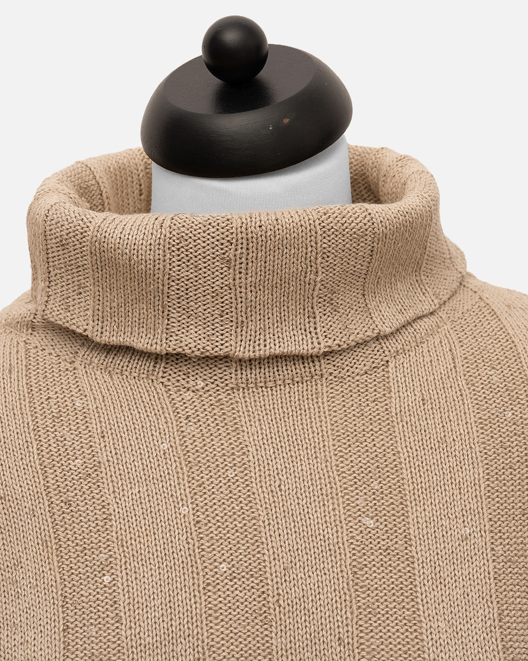 Brunello Cucinelli Rollkragen Steinfarben mit Glitzer