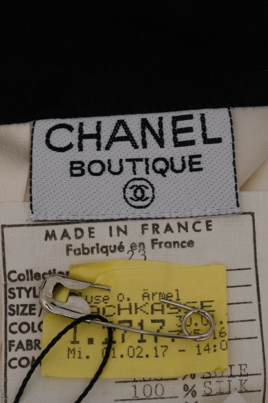 Chanel Seidentop Schwarz Weiß