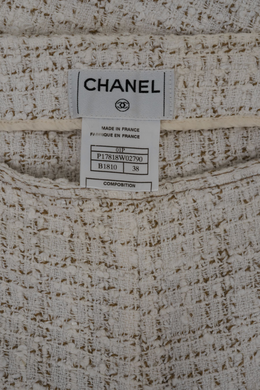 Chanel Tweedhose in Weiß Braun