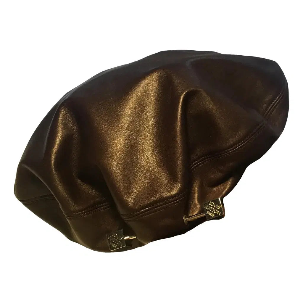 Louis Vuitton Basken-Mütze Braun Leder