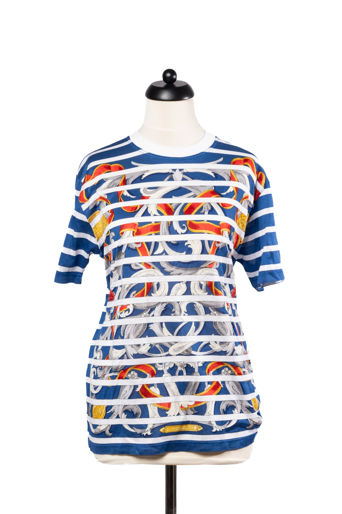 Hermès T-Shirt Blau Weiß gestreift
