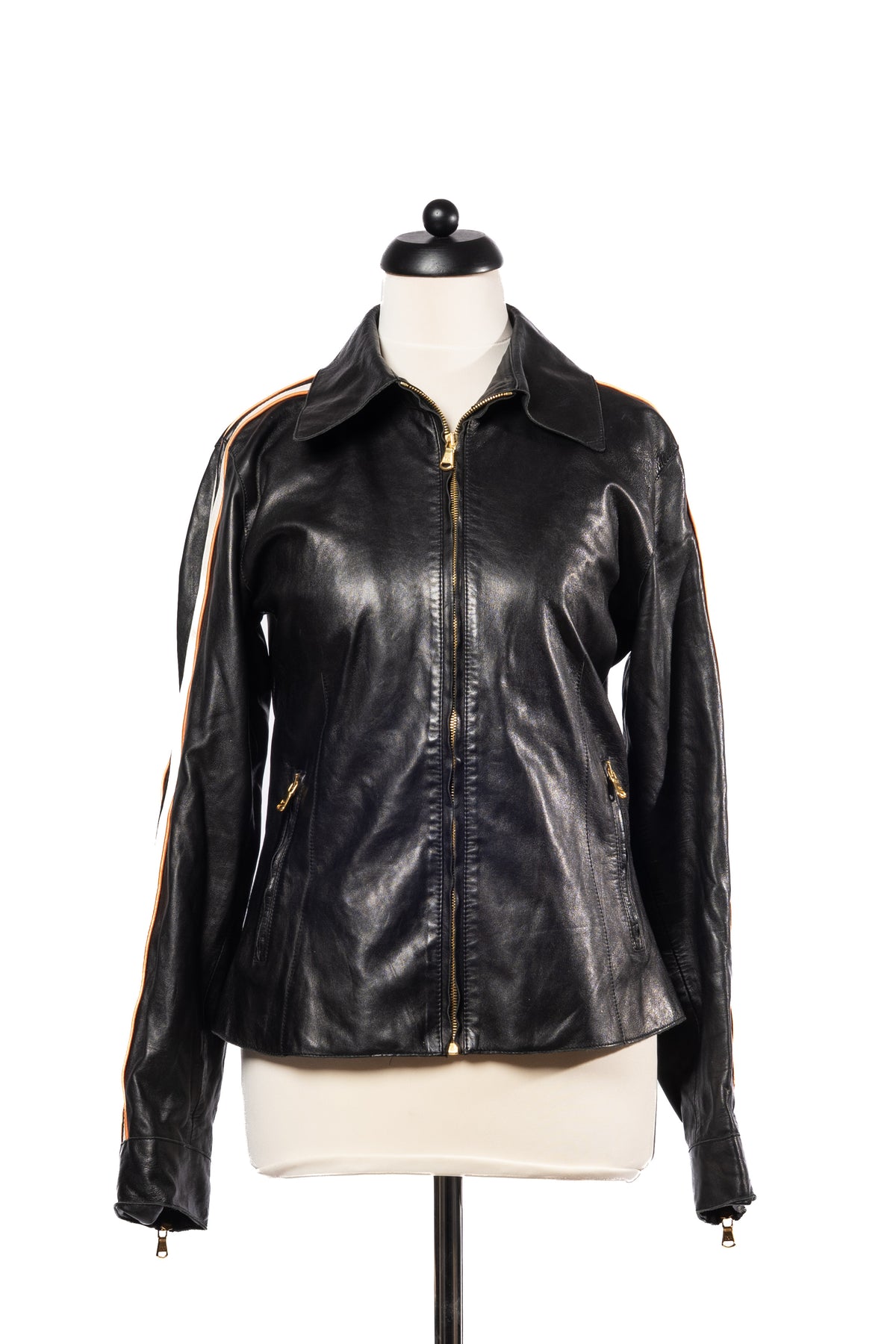 Dolce&Gabbana Lederjacke Racing Schwarz