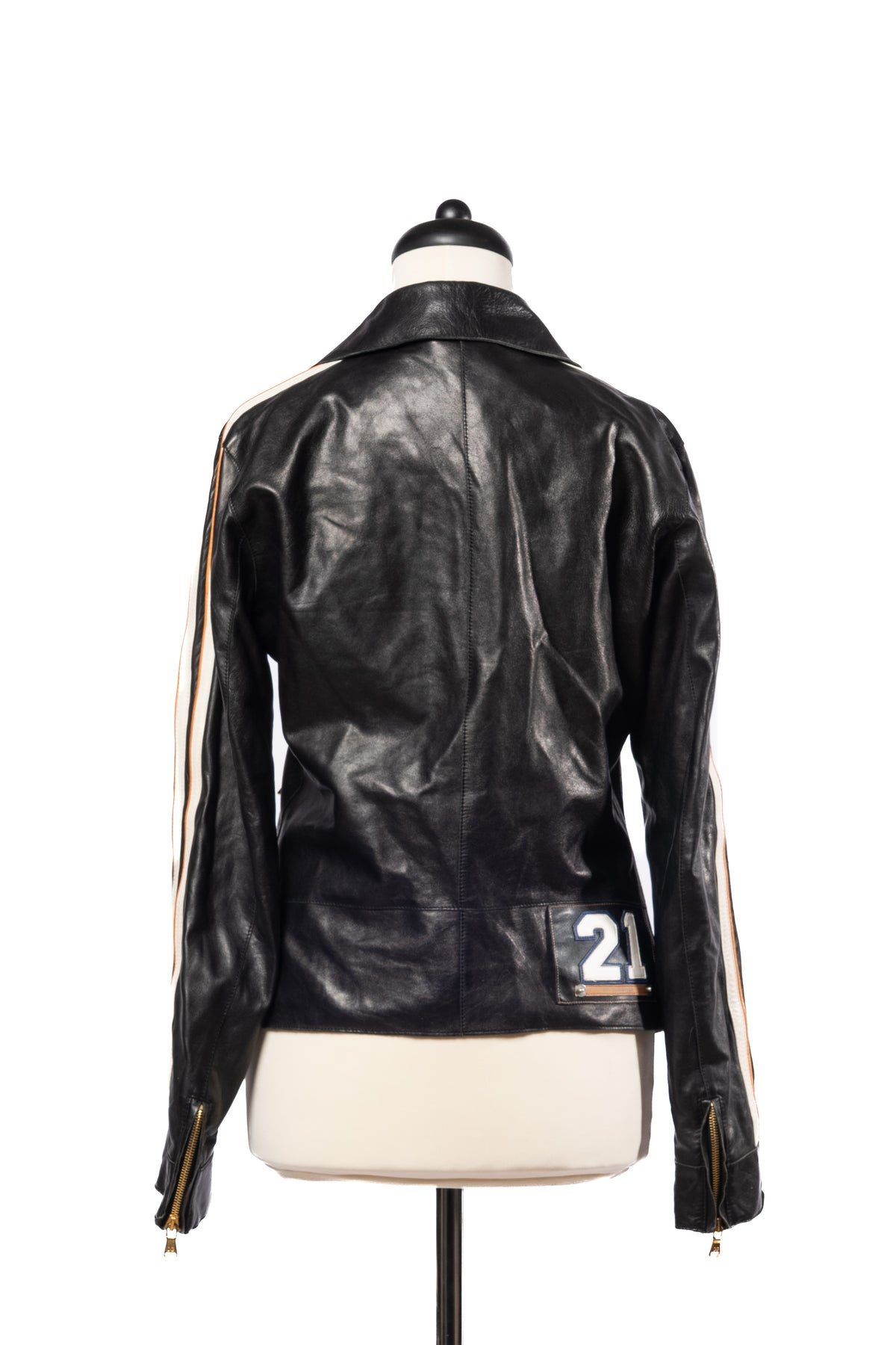 Dolce&Gabbana Lederjacke Racing Schwarz