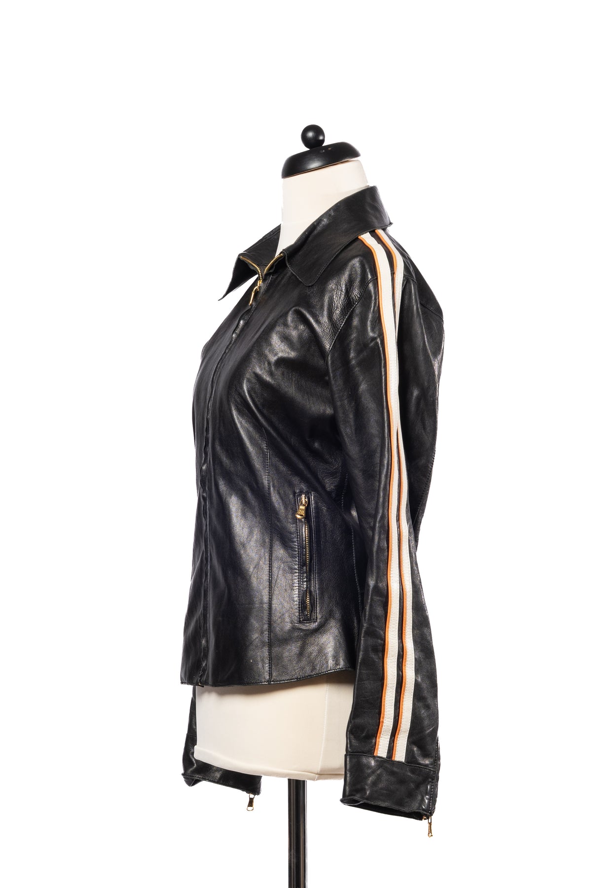 Dolce&Gabbana Lederjacke Racing Schwarz