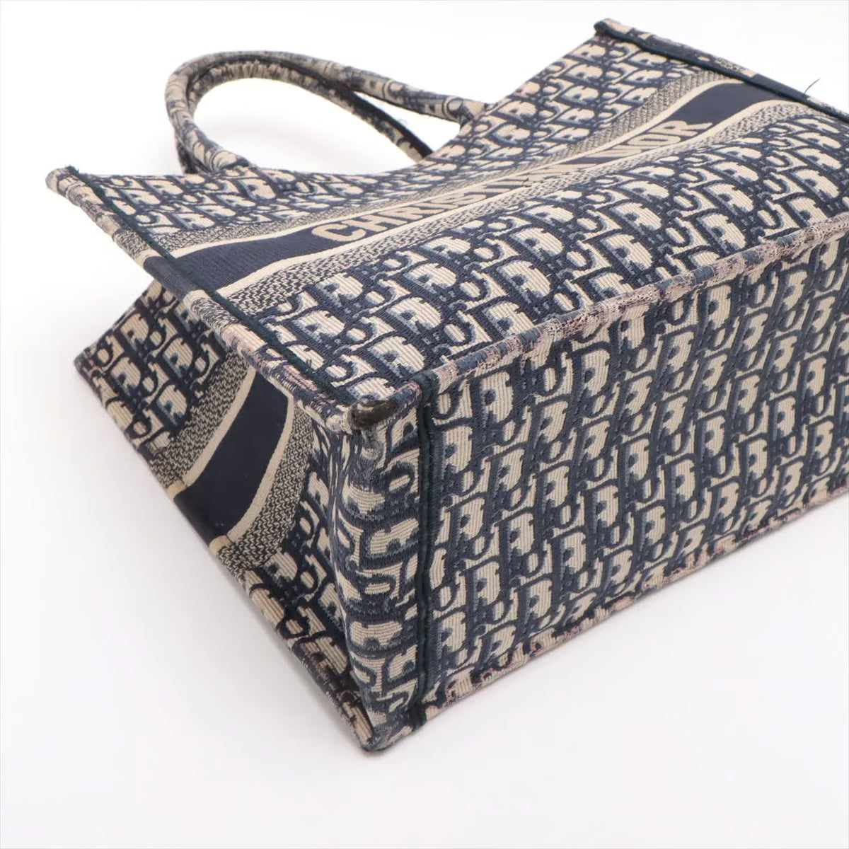Christian Dior Book Tote Houndstooth Canvas Medium