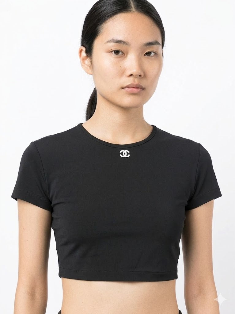 Chanel Crop Top Schwarz
