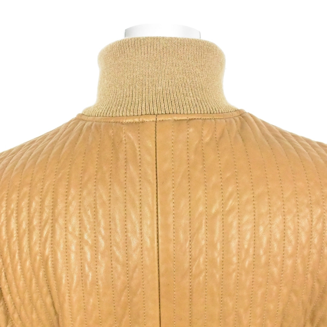 Dolce&Gabbana Lederjacke mit Knopfleiste Braun
