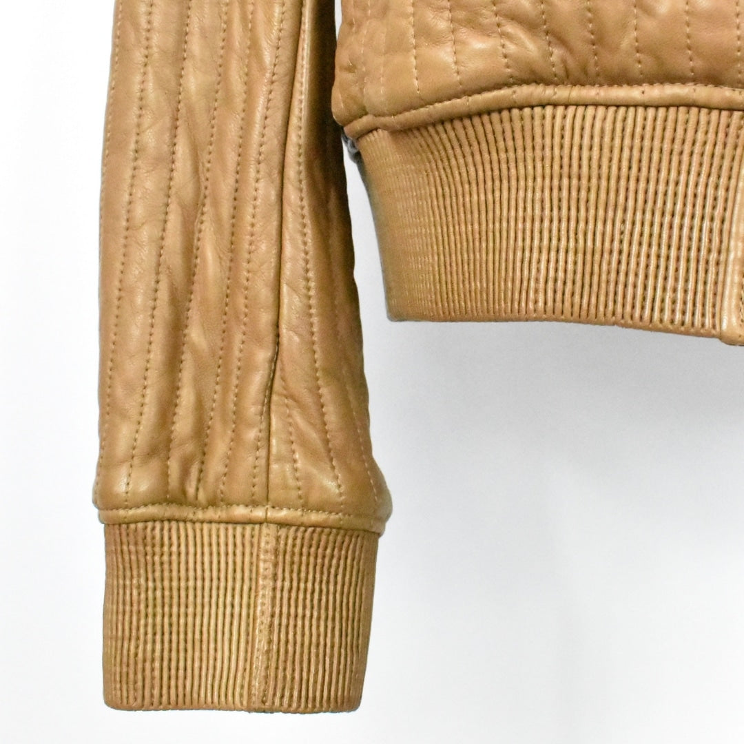 Dolce&Gabbana Lederjacke mit Knopfleiste Braun