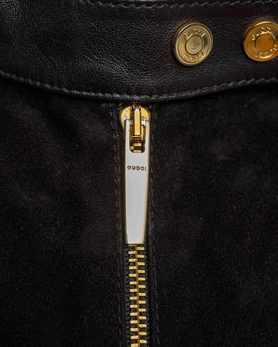 Gucci Wildleder/Strick Jäckchen Zipper · Dunkelbraun