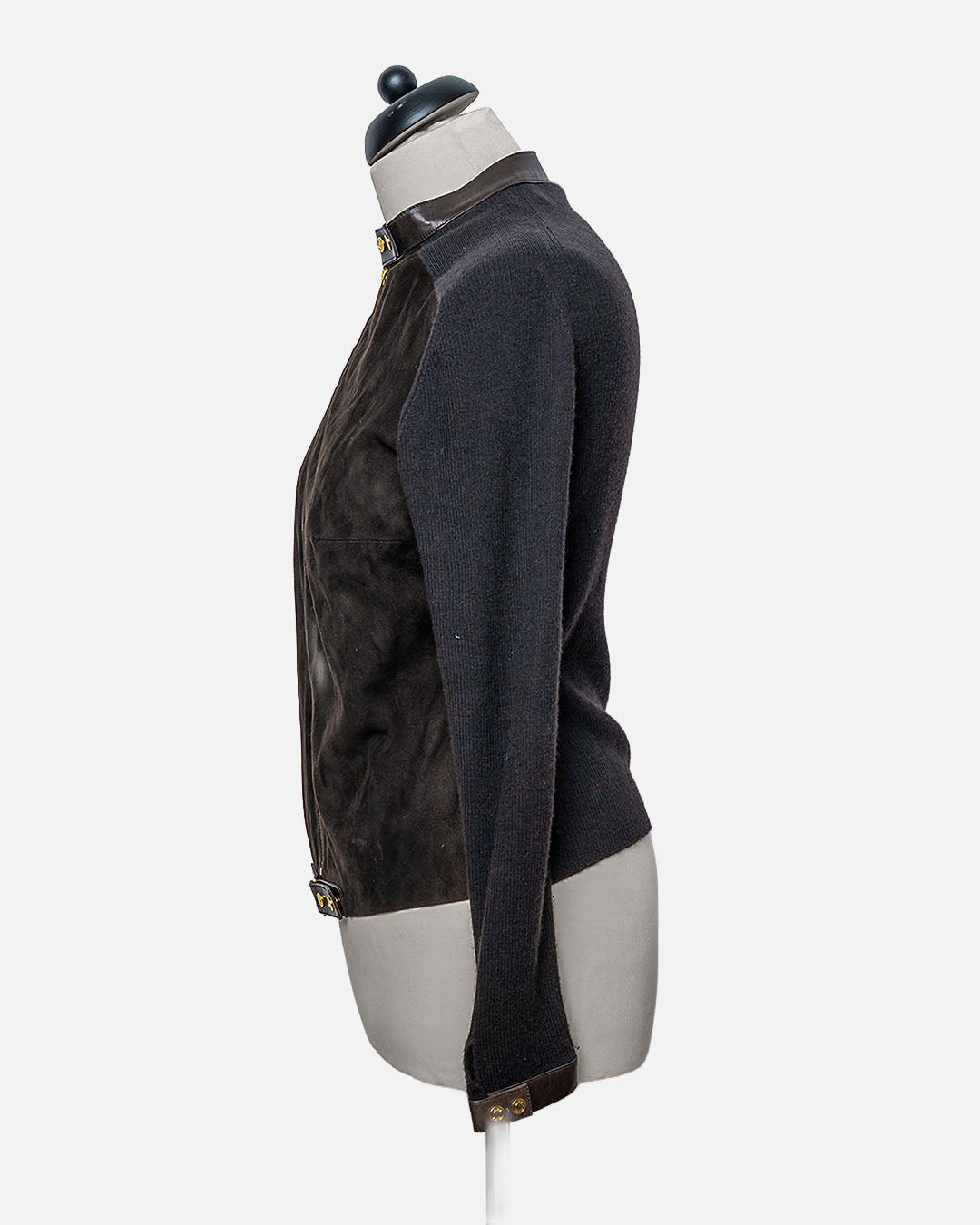 Gucci Wildleder/Strick Jäckchen Zipper · Dunkelbraun