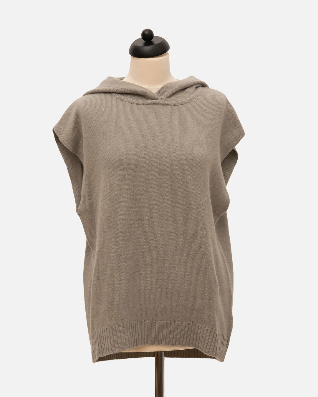 Lisa Yang Hoodie kurzarm hellgrau