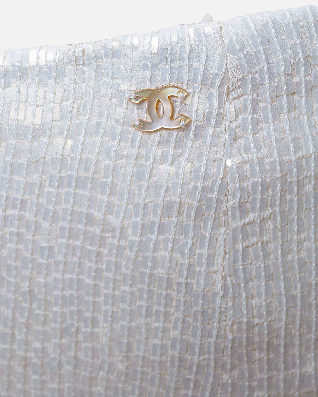 Chanel Paillettenrock · Creme