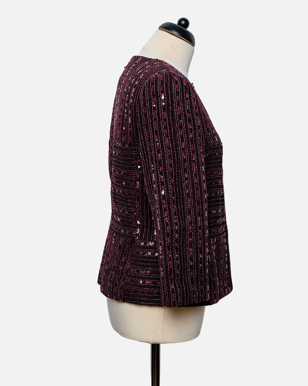 Chanel Jäckchen mit Pailletten · Bordeaux