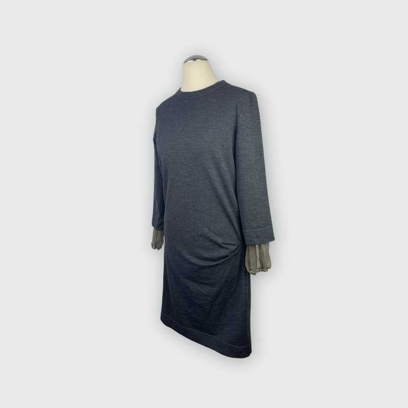 Brunello Cucinelli Kleid langärmelig Grau