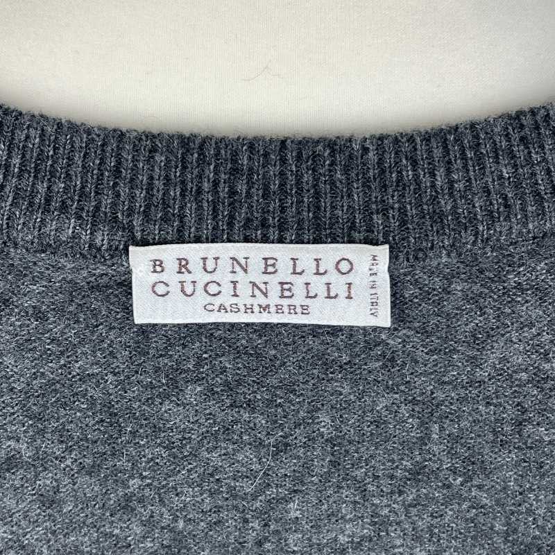 Brunello Cucinelli Kleid mit V-Ausschnitt Grau