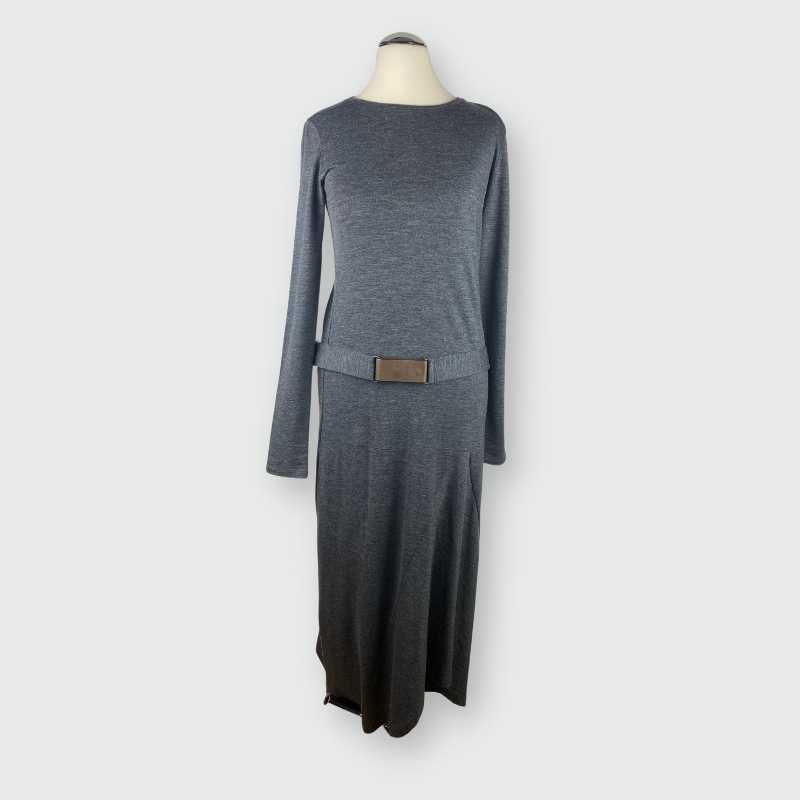 Brunello Cucinelli Kleid mit Gürtel Grau