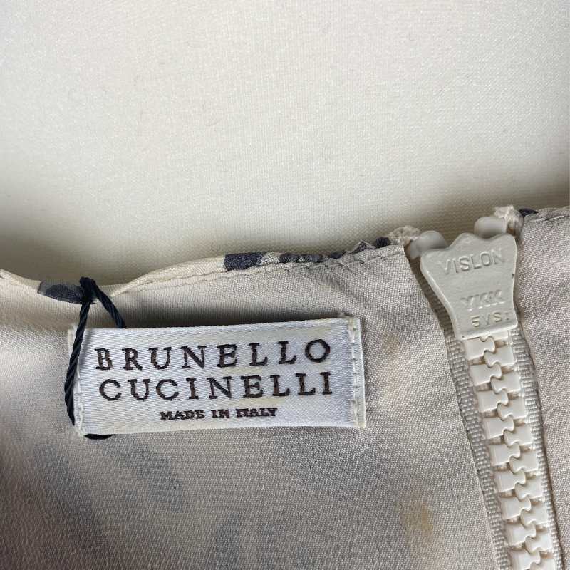 Brunello Cucinelli Kleid Beige Grau